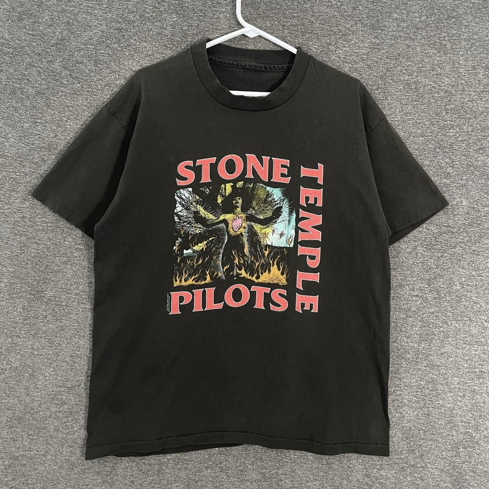 Vintage Stone Temple Pilots Giant Shirt Men L Black Core Band 1992 Single Stitch